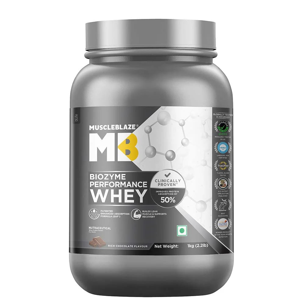 MuscleBlaze Biozyme Performance Whey Protein Powder