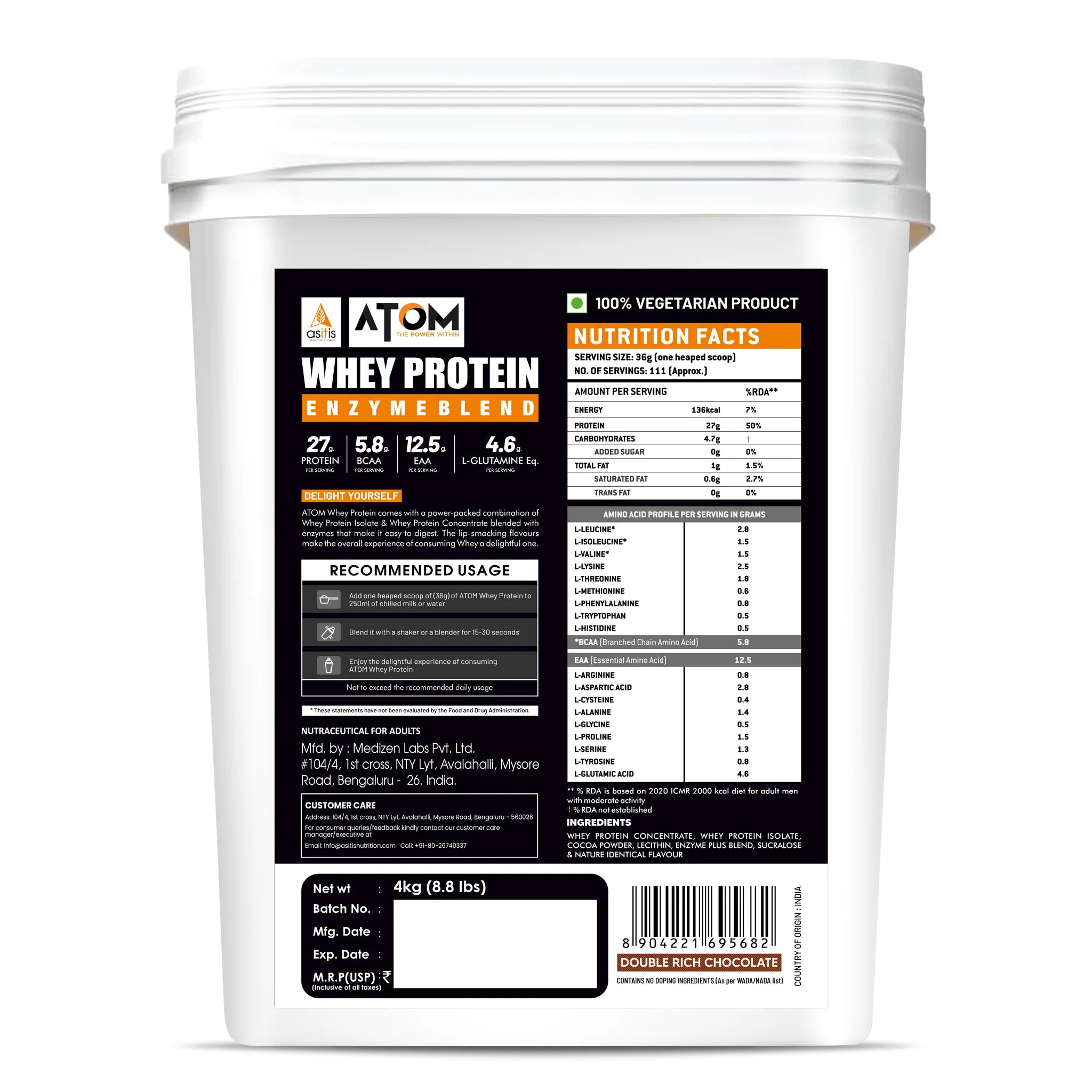 ATOM Whey Protein | USA Labdoor Certified For Accuracy & Purity