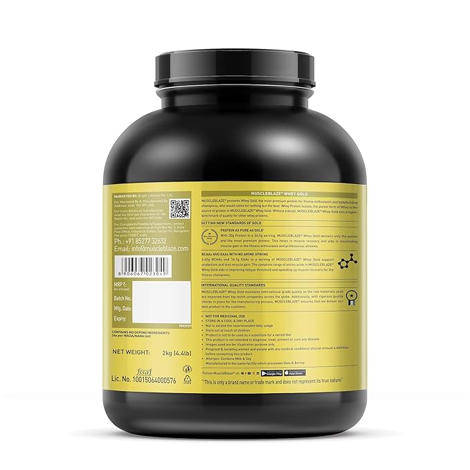 MuscleBlaze Whey Gold, 100% Whey Protein Isolate
