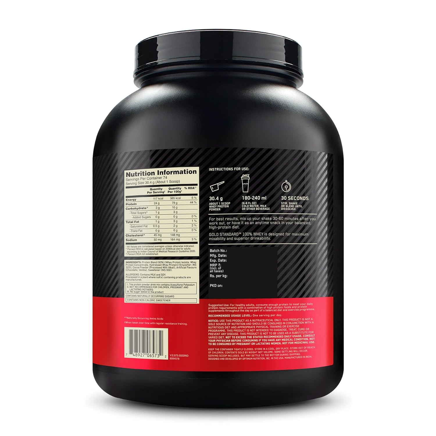 Optimum Nutrition (ON) Gold Standard 100% Whey Protein Powder