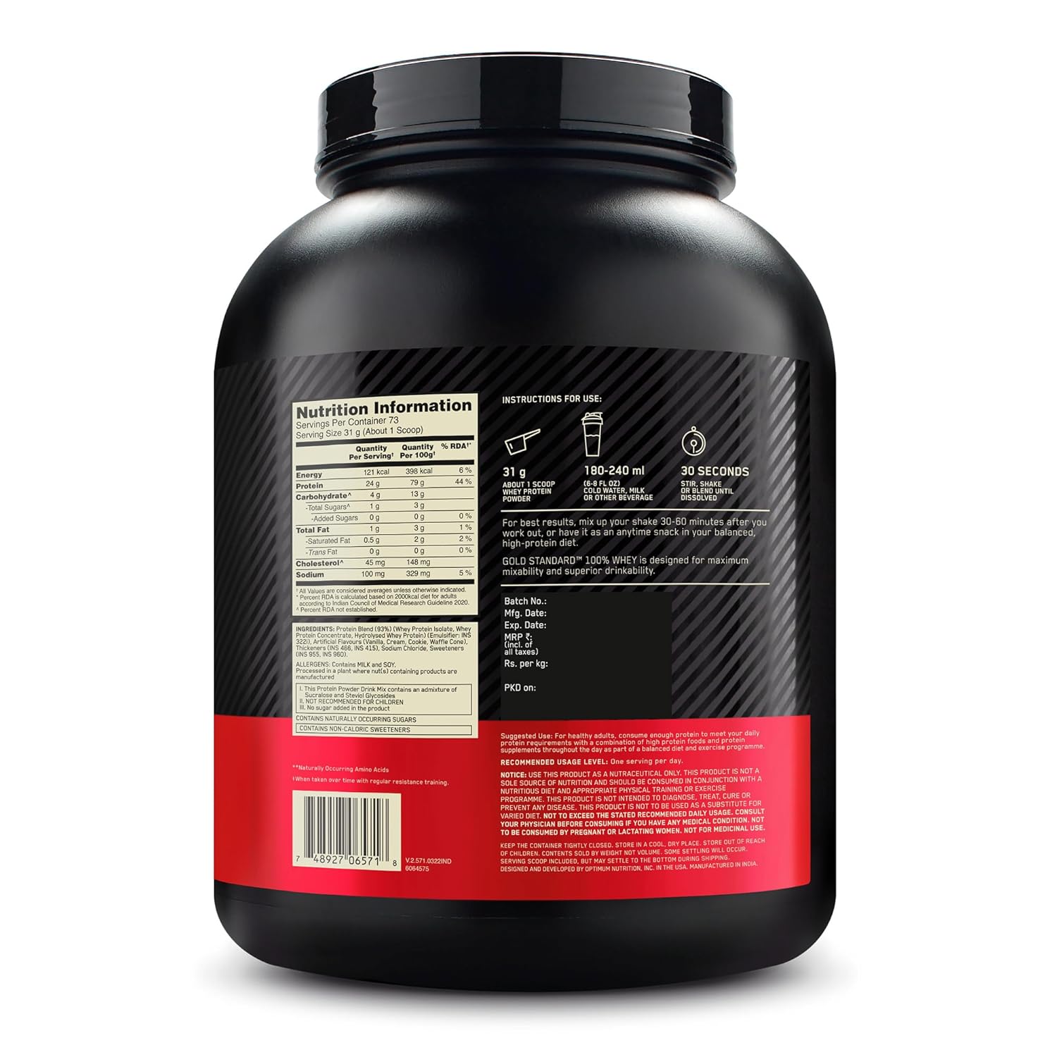 Optimum Nutrition (ON) Gold Standard 100% Whey Protein Powder