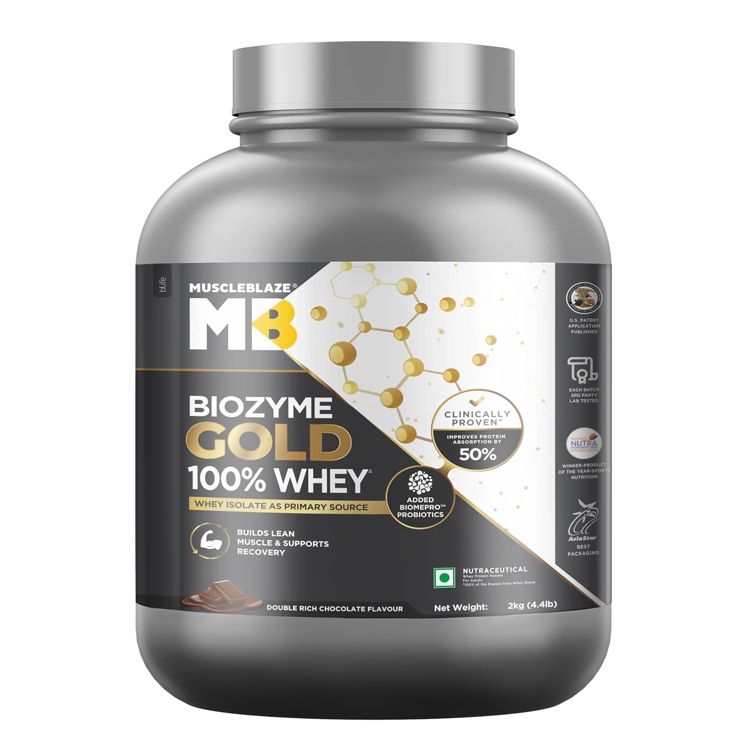 MuscleBlaze Biozyme Gold 100% Whey Protein
