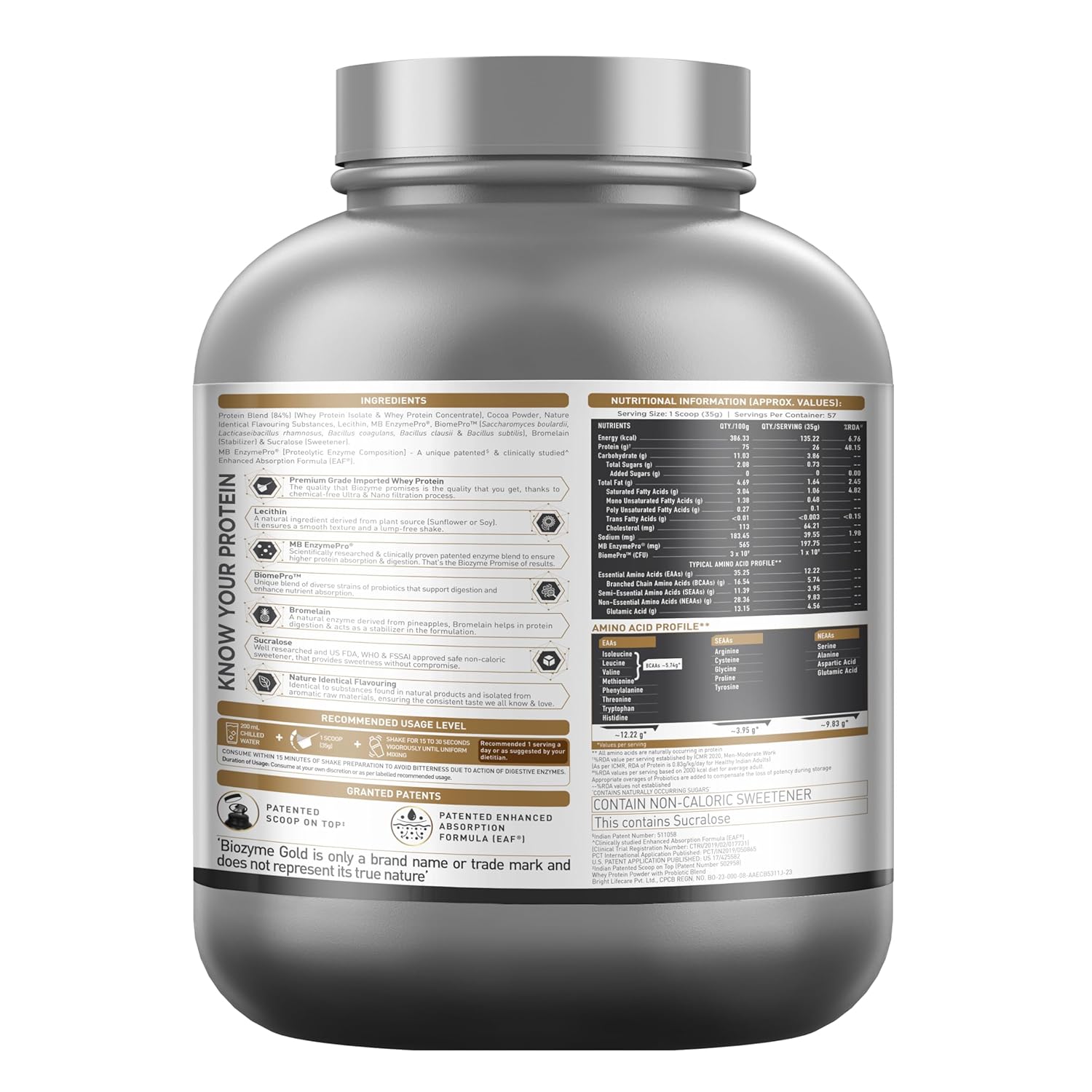 MuscleBlaze Biozyme Gold 100% Whey Protein