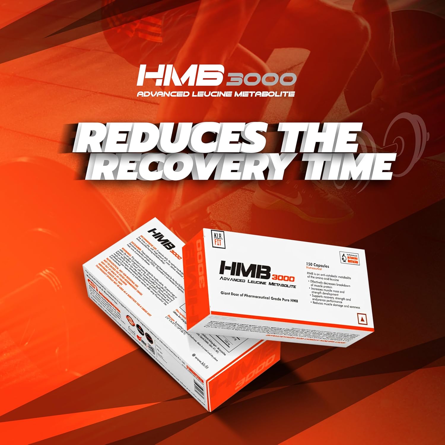 Klr.Fit HMB 3000 | Boost Muscle Strength, Recovery & Endurance | Supports Lean Muscle Growth & Weight Gain | Advanced Size & Strength Formula