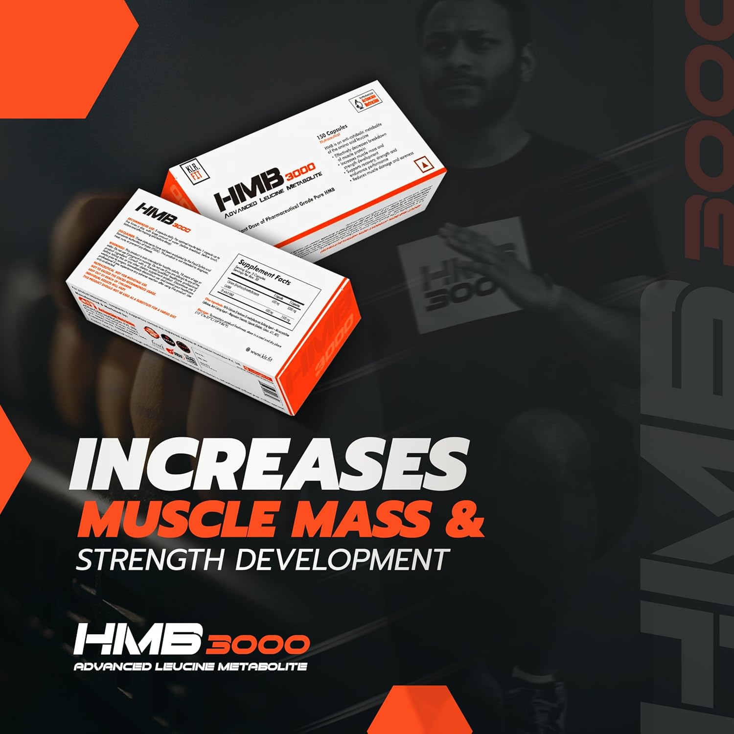 Klr.Fit HMB 3000 | Boost Muscle Strength, Recovery & Endurance | Supports Lean Muscle Growth & Weight Gain | Advanced Size & Strength Formula