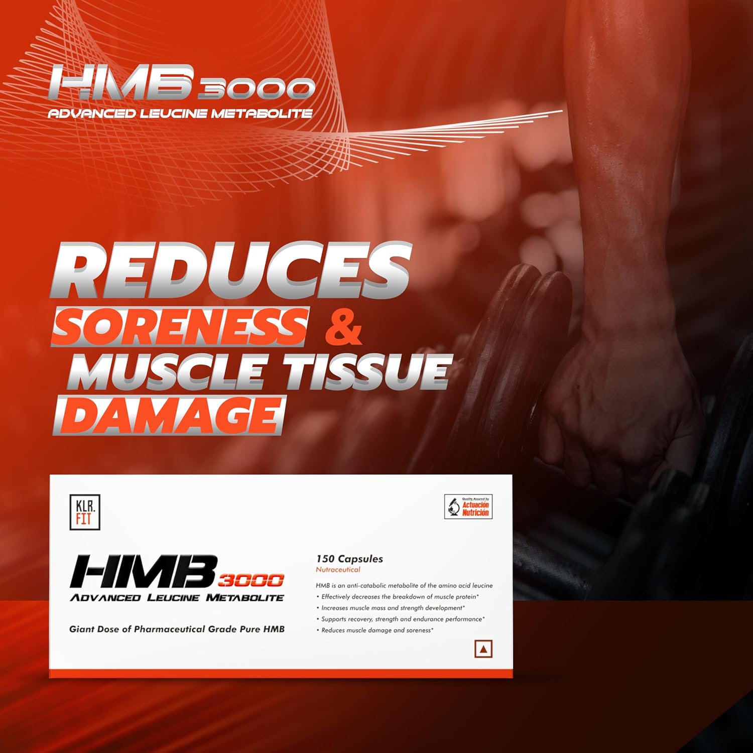 Klr.Fit HMB 3000 | Boost Muscle Strength, Recovery & Endurance | Supports Lean Muscle Growth & Weight Gain | Advanced Size & Strength Formula