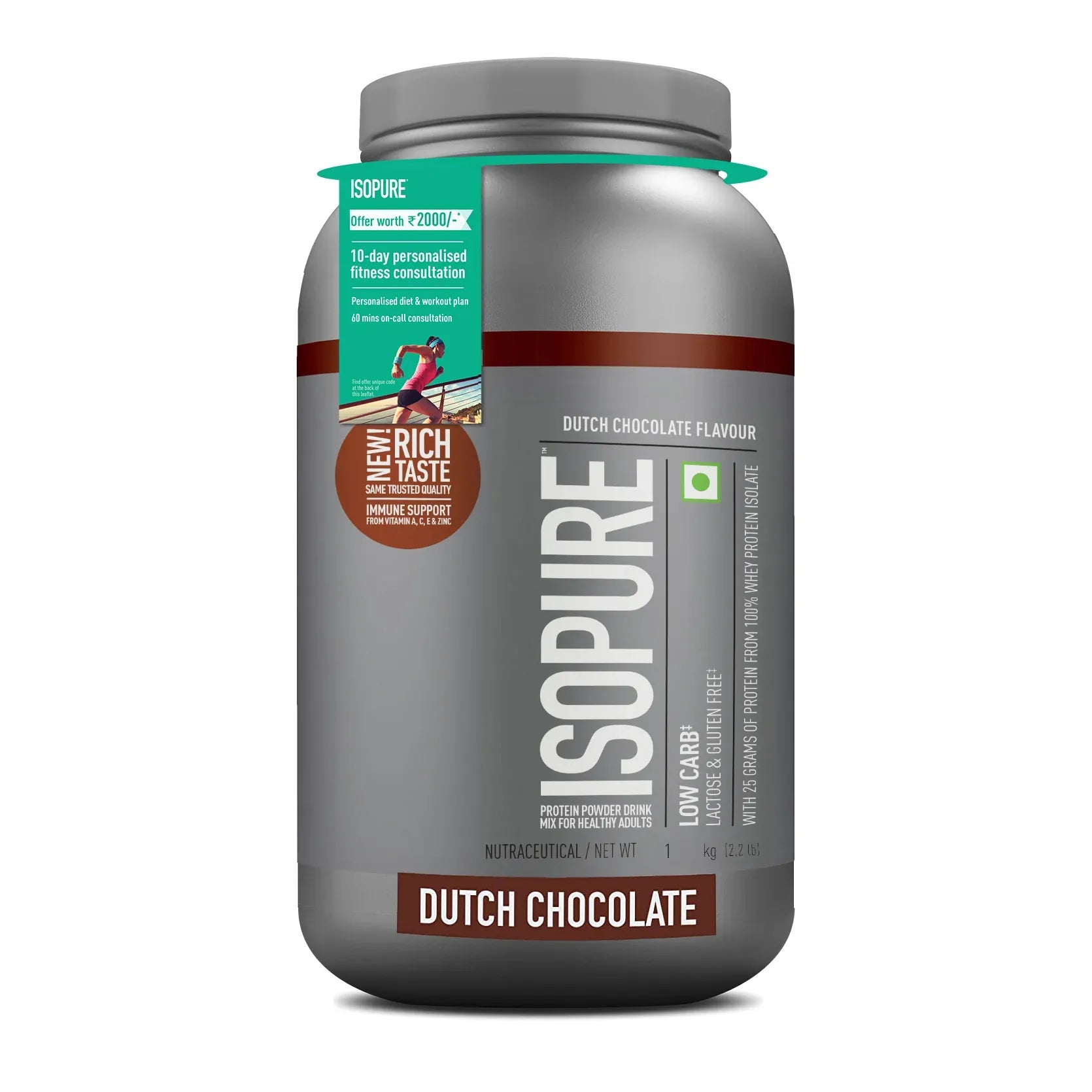 Isopure Whey Protein Isolate Powder with Vitamins for Immune Support