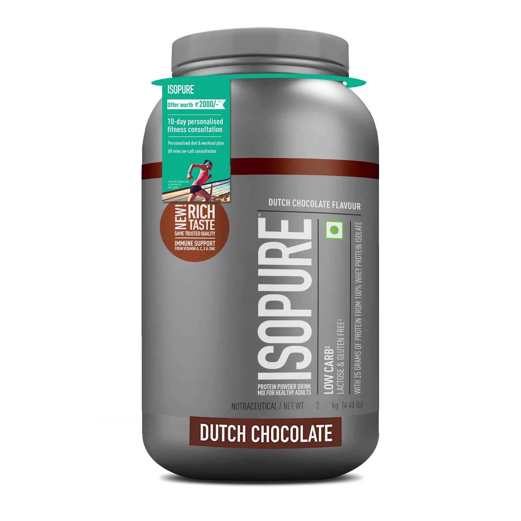 Isopure Whey Protein Isolate Powder with Vitamins for Immune Support