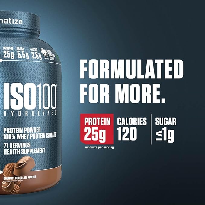 Dymatize Nutrition ISO100 Hydrolyzed Whey Protein Isolate | Fast-Digesting | Muscle Recovery Formula with Amino Acids | Low Sugar & Fat | Gourmet Chocolate | 5 lbs