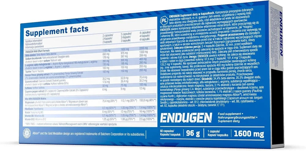 Olimp Nutrition Endugen 60 Endurance Sport Food Supplement