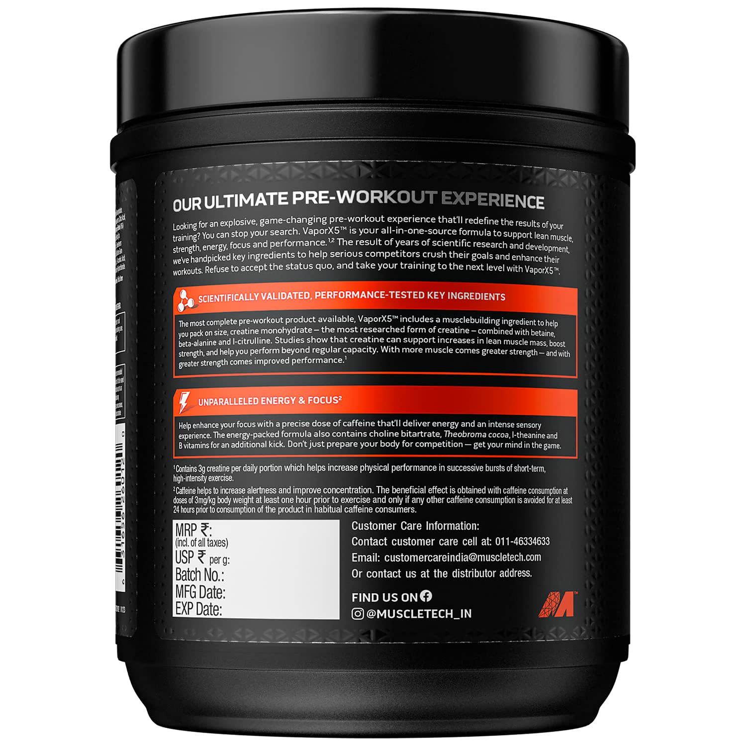 MuscleTech Vapor X5 Pre Workout Powder