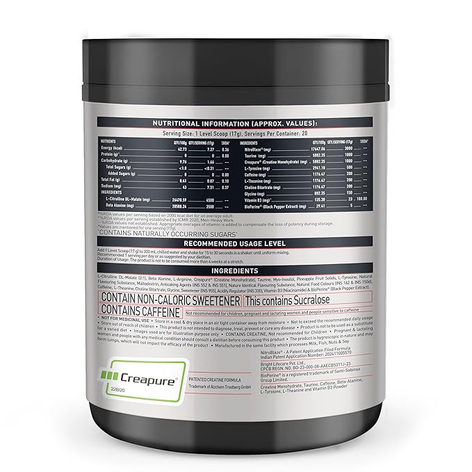 MuscleBlaze Pre Workout WrathX With Creapure